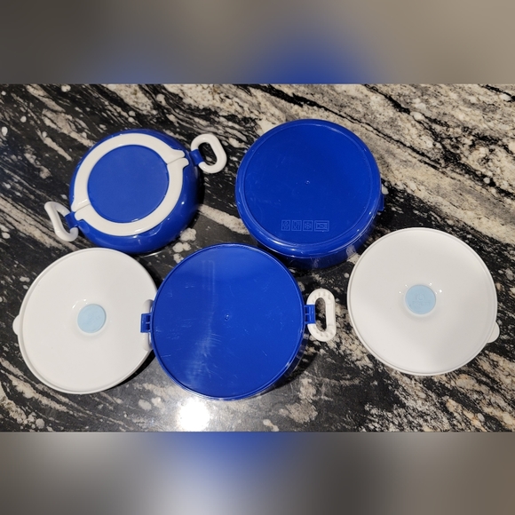 Weight Watchers WW Stackable Bowls Storage Containers With Handles Blue White - Picture 12 of 13